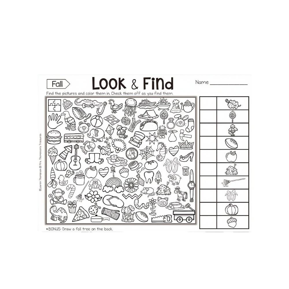 Interactive Find & Color Book Thicken Paper Enhanced Attention Hidden Object Coloring Book Observation Skills Seek & Color Book