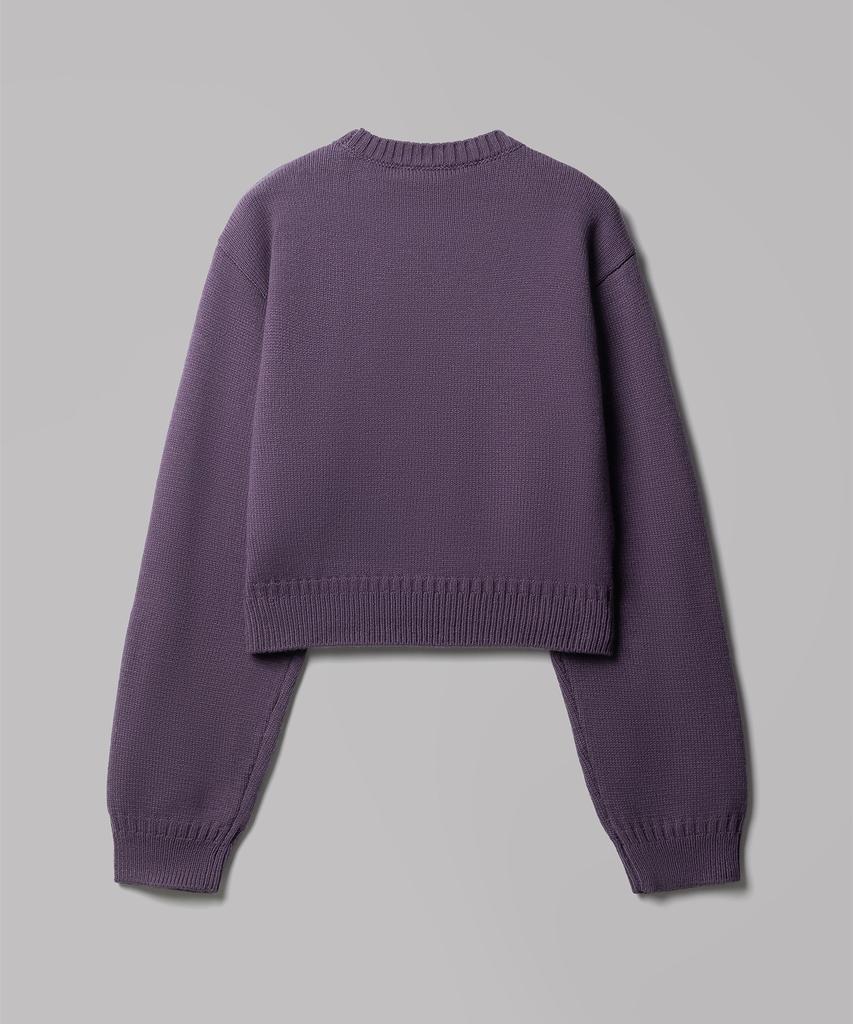 DICKIES Embossed Logo Pullover Crop Knit Purple