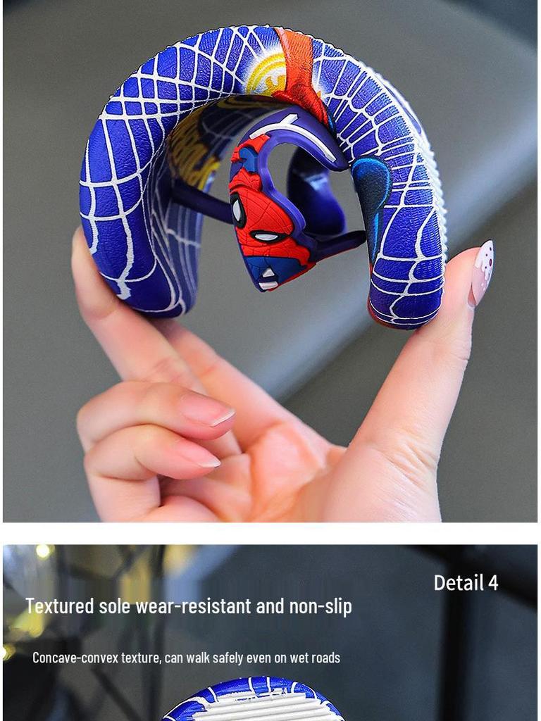 Мультяшные противоскользящие шлепанцы для мальчиков 2025 года, возраст 2-8 лет, домашние тапочки