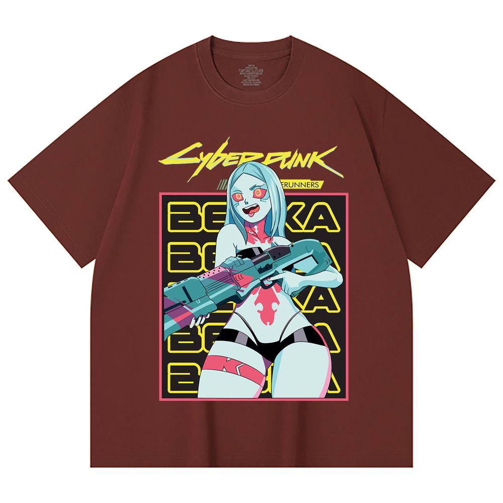 230 Gsm 100% Cotton Cyberpunk Edgerunners V3 Rebecca Print Unisex Heavy Cotton T Shirt