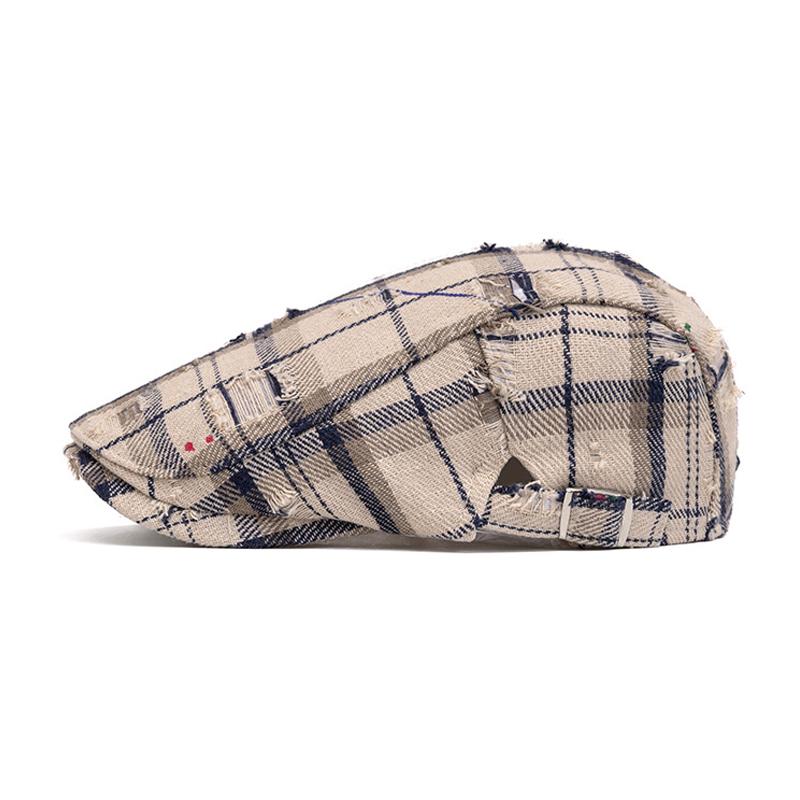 Кепка в клетку в стиле ретро, женская восьмиугольная кепка, весна-лето, кепка газетчика