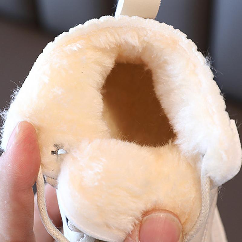 Новые детские туфли из флиса и хлопка, короткие сапоги, зимние сапоги для девочек, детская обувь, кожаные сапоги для мальчиков