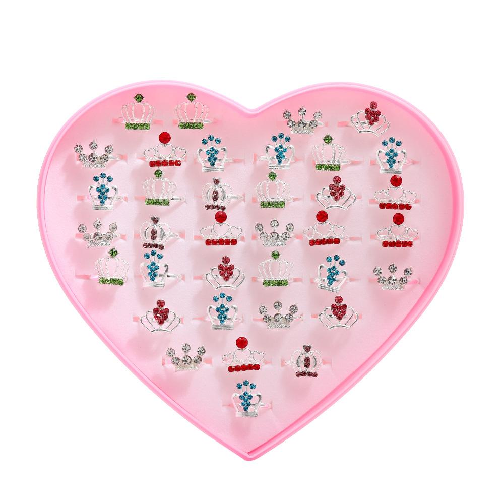 36 шт. мультяшное детское кольцо кольцо принцесса девушки зажим для захвата милое украшение для руки (с коробкой)