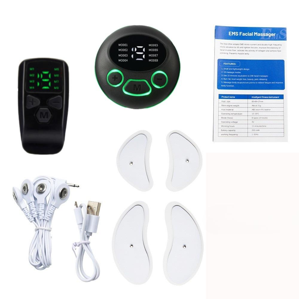 Новый трансграничный массажер для лица EMS, импульсный низкочастотный косметический инструмент в форме полумесяца, V-образный стимулятор мышц лица, подтягивающий лицо