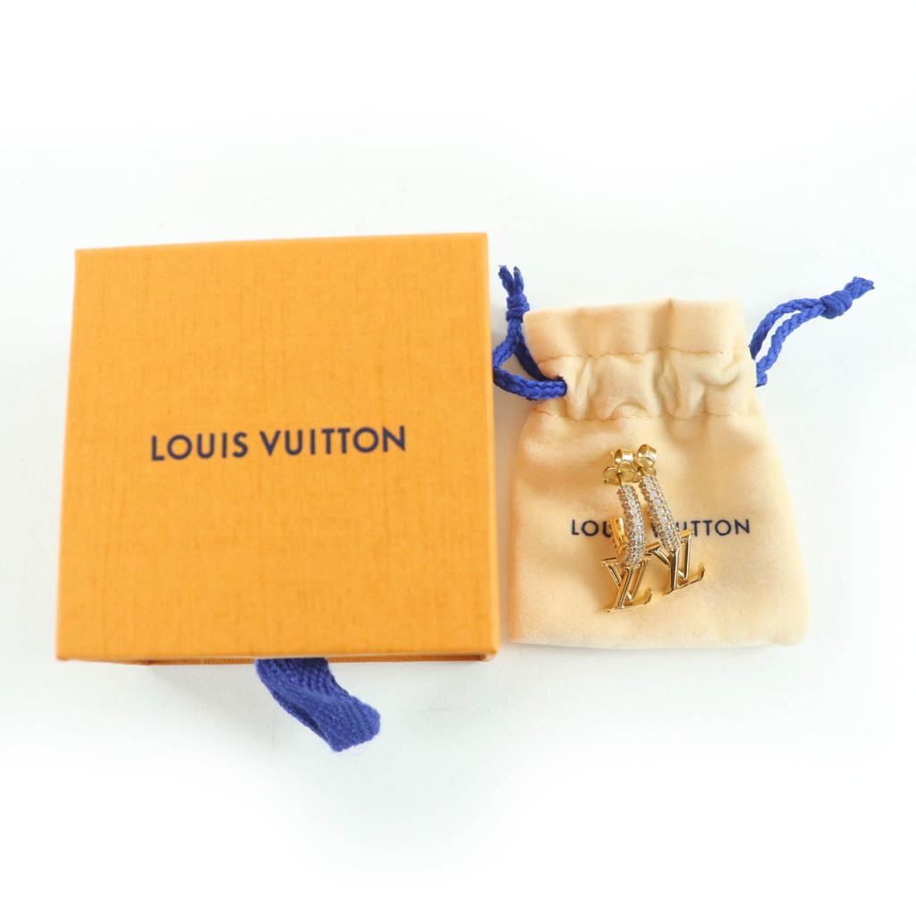 Great LOUIS VUITTON Pierce Pierce Hoops - LV Iconic gold metal Women M01732 Used