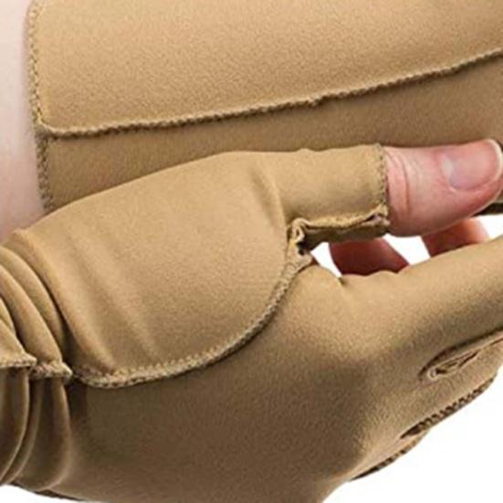 1 пара открытых пальцев, баланс давления, противоскользящие перчатки для кормления, облегчение боли, лечение артрита, компрессионные перчатки для ухода за руками