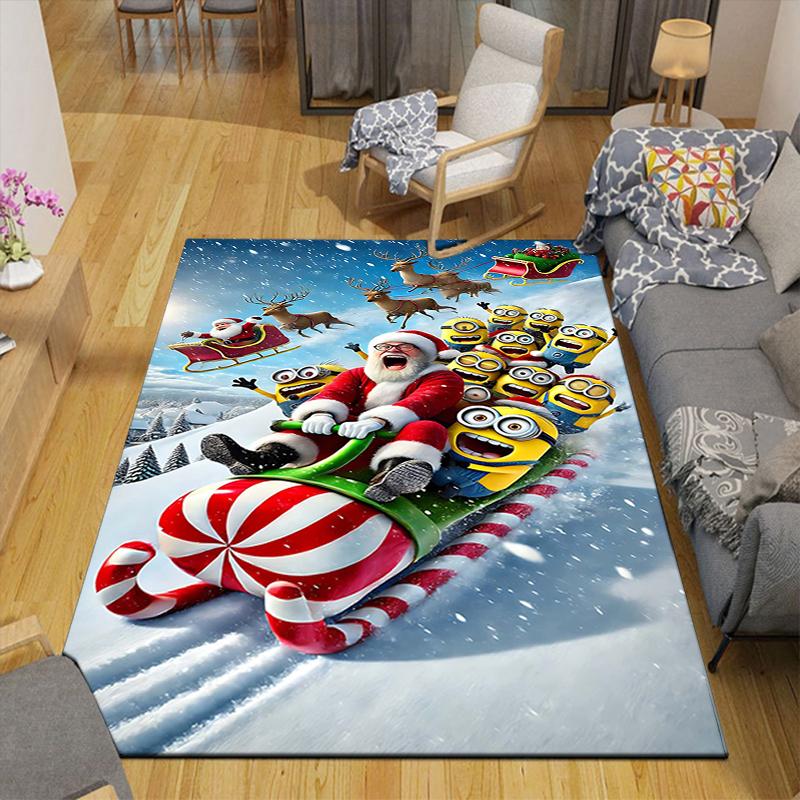 1Pc Winter Minions Friendship Rug Office Carpet Indoor Outdoor Doormat Nonslip Soft And Comfortable Living Room Christmas Halloween Gift D91852