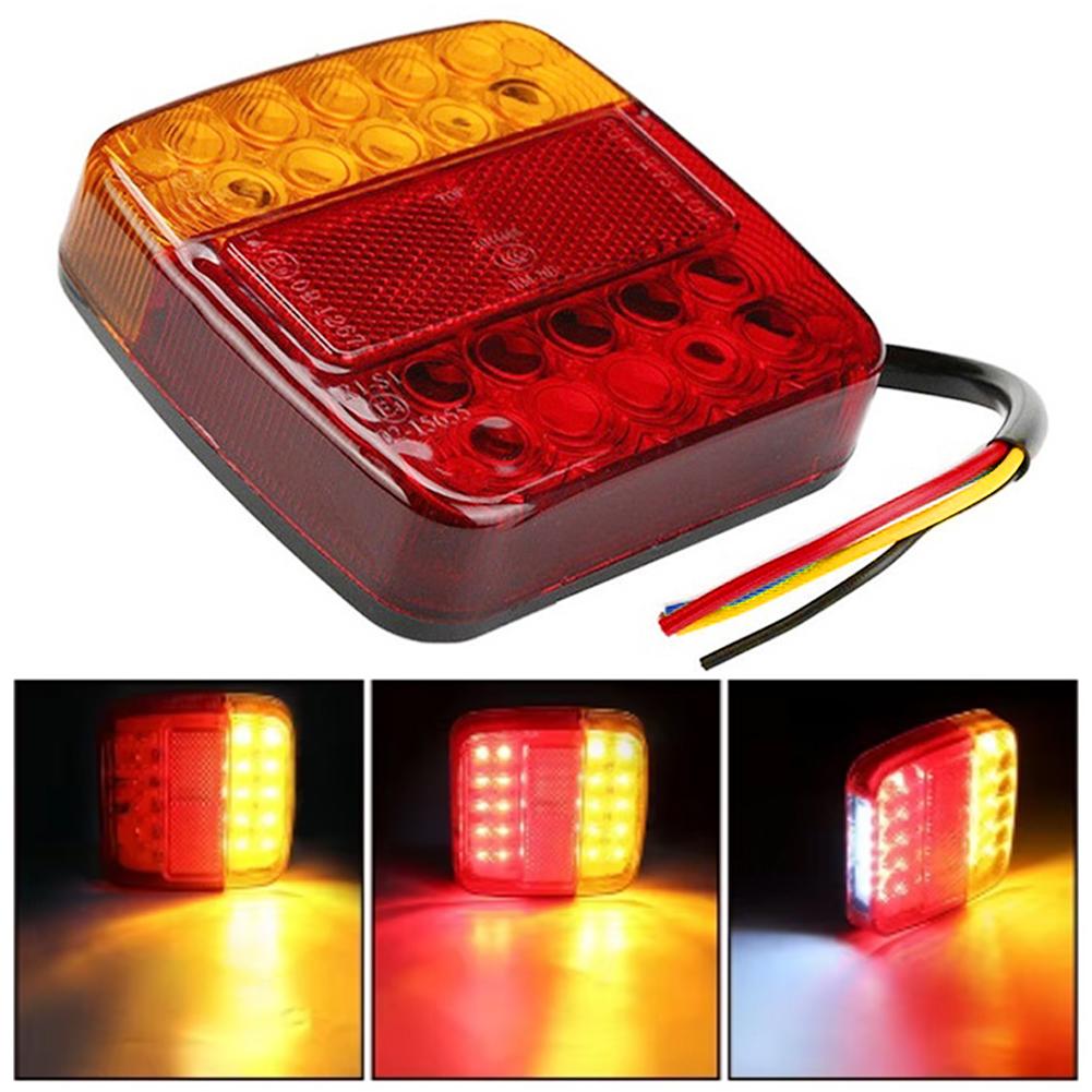 2Pcs 12V 26LED Truck Rear Taillight Turn Signal Indicator Tail Light Car Number Plate Light Rear Reverse Brake Stop Lamp Trailer Caravan