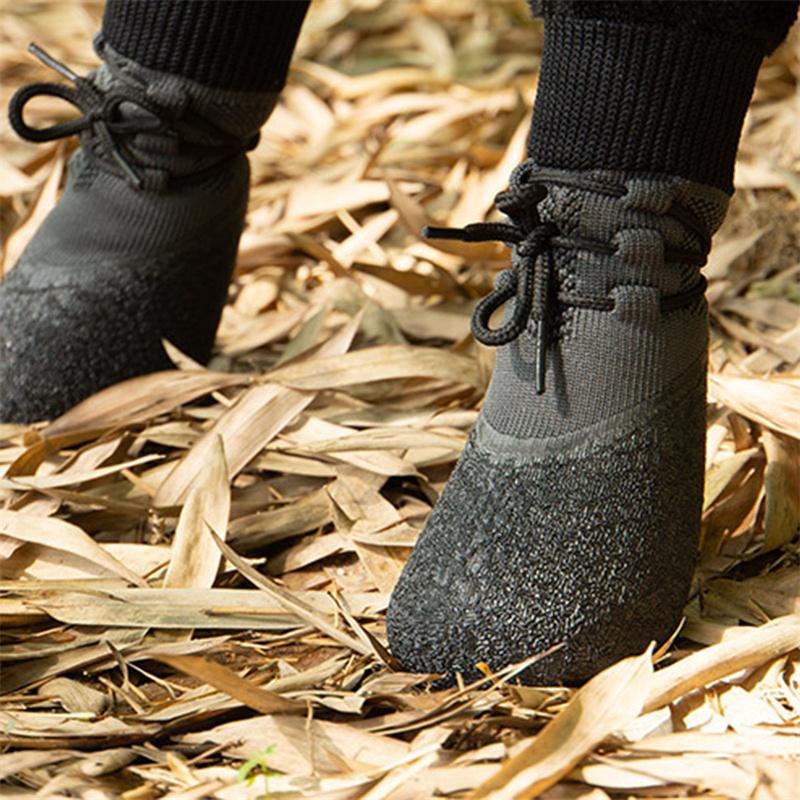 4 шт. модная нескользящая уличная однотонная обувь для собак, водонепроницаемая вязаная защита для лап собаки с регулируемыми ремнями