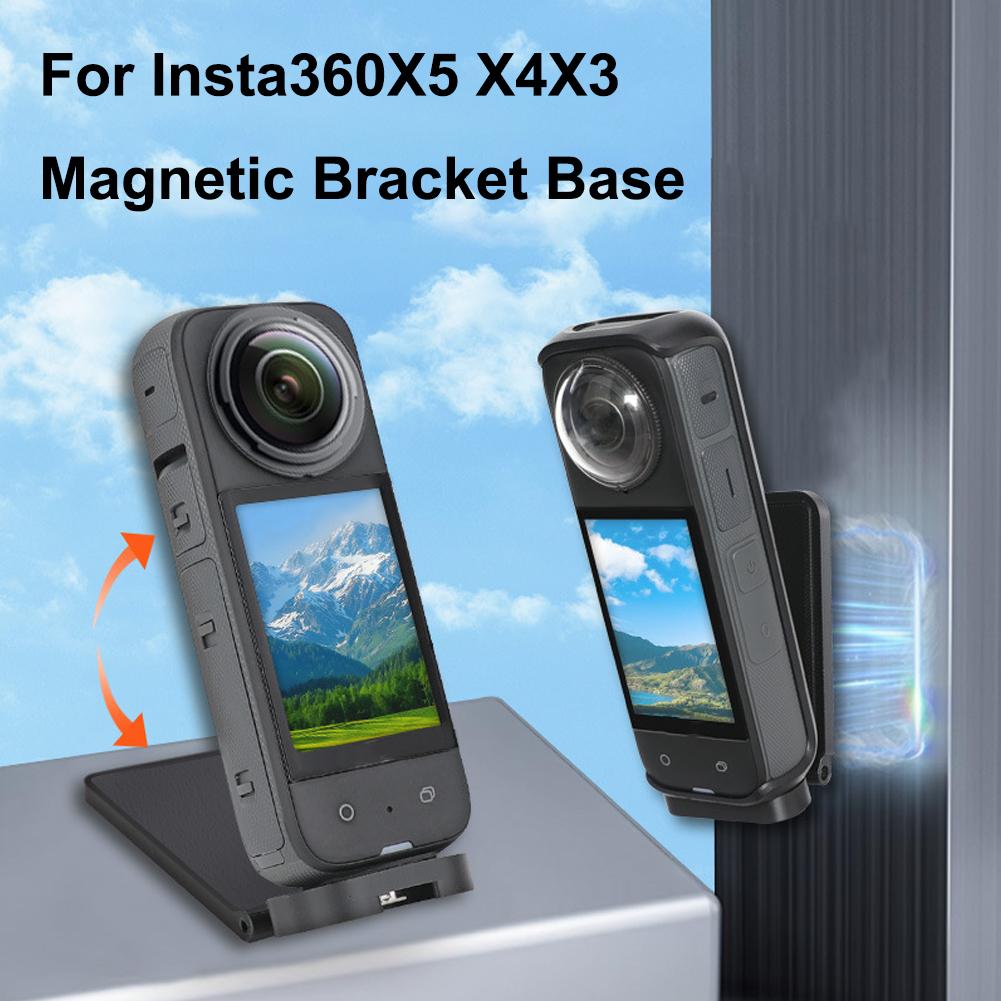 Магнитный держатель-подставка, совместимый с Insta360 X5 X4 X3, Магнитный держатель-кронштейн для руля с винтом 1/4 дюйма для экшн-камеры Insta 360