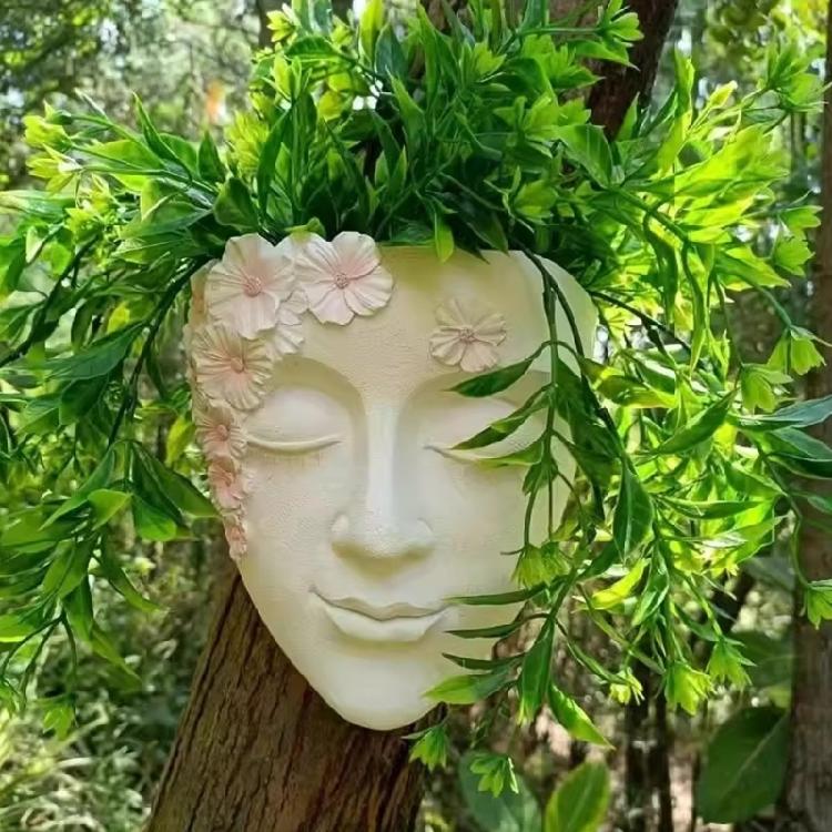 Artistic Face Shape Wall Planter Retros Human Profile Flowerpots Creative Plant Pot for Wall Decoration Balcony