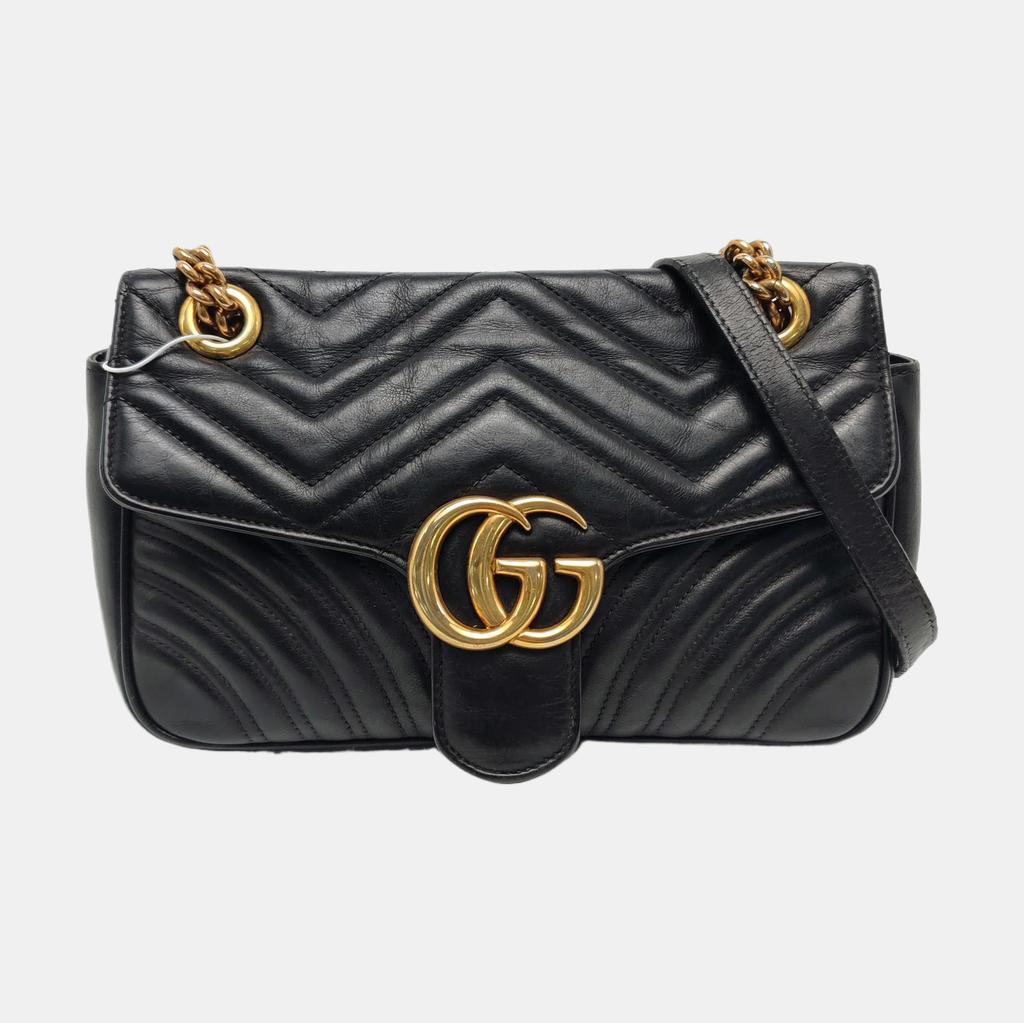 [Pre-Owned] Gucci GG Marmont Small Matelassé Shoulder Bag 'Black' - Fair #1RLR0IQ