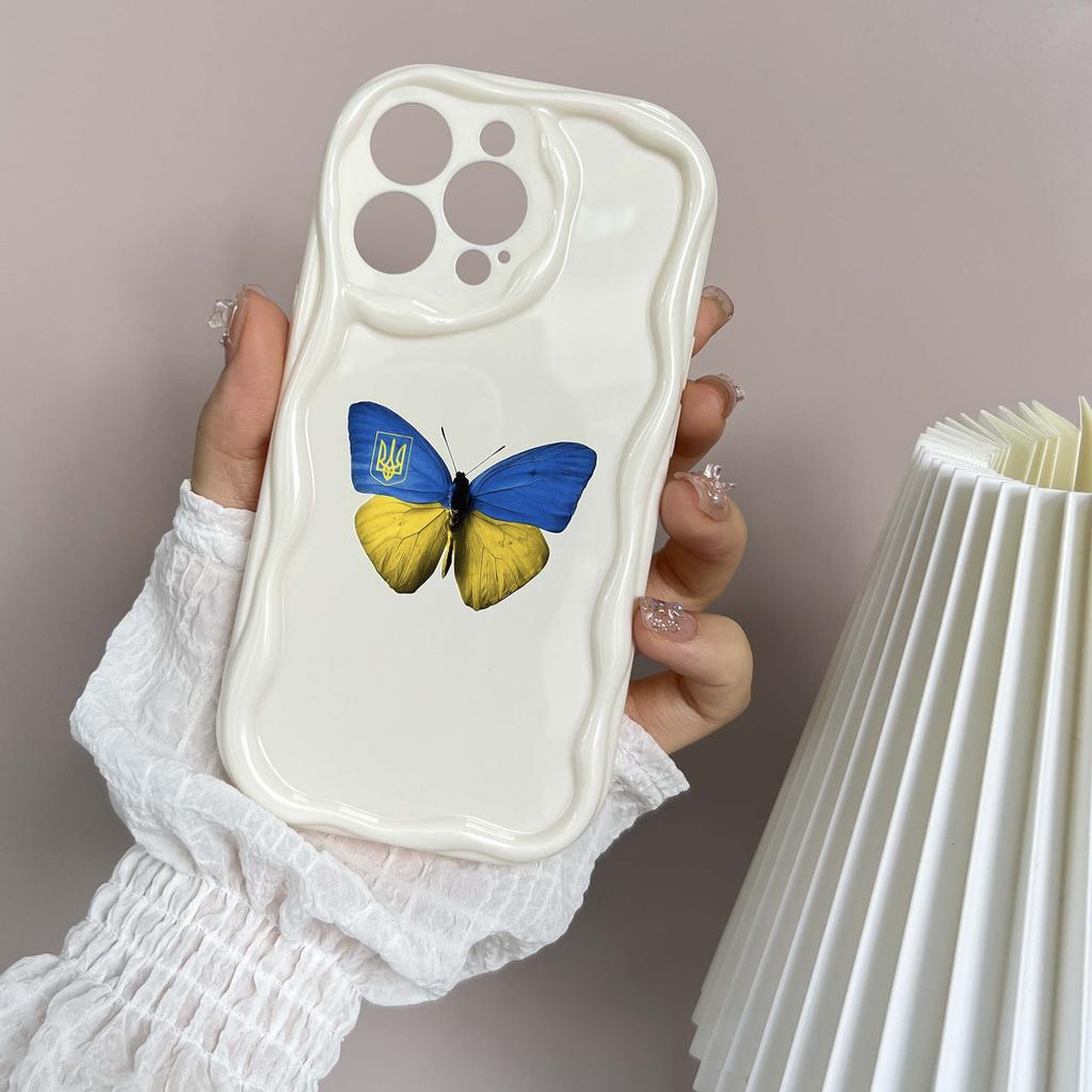 Мягкие волнистые чехлы для телефонов N74 «Бабочки и любовь» для Samsung A54 A34 A13 A14 S23 S24 Ultra Xiaomi Redmi Note 13 Realme Infinix, защитный бампер