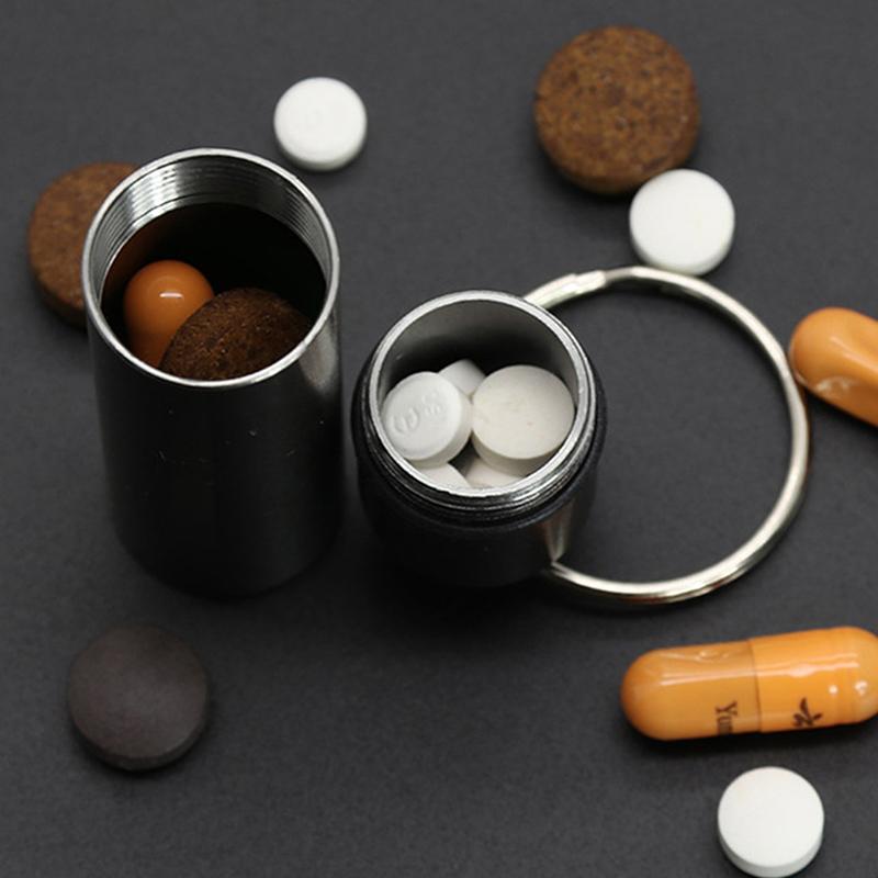 Мини водонепроницаемый алюминиевый сплав таблетка брелок коробка для хранения портативный дорожный контейнер для лекарств держатель для бутылок