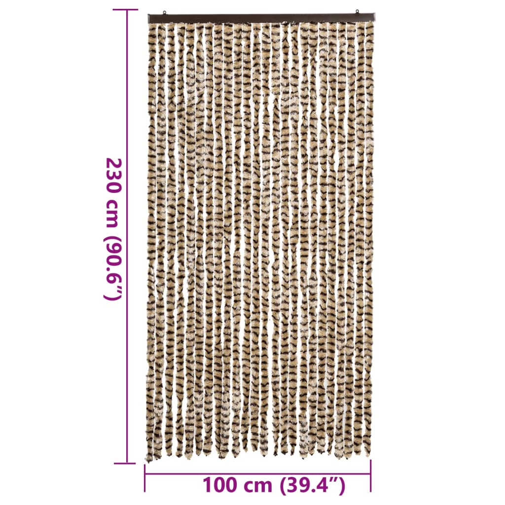 Vidaxl Zasłona Przeciwko Owadom, Beżowo-Brązowa, 100X230 Cm, Szenil