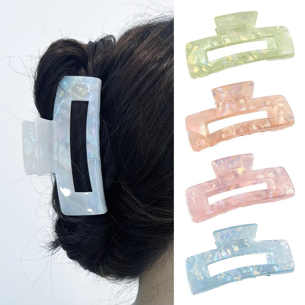 Iridescent Mermaid Shark Clip: Large Korean Acetate Hair Claw for Women's Updo