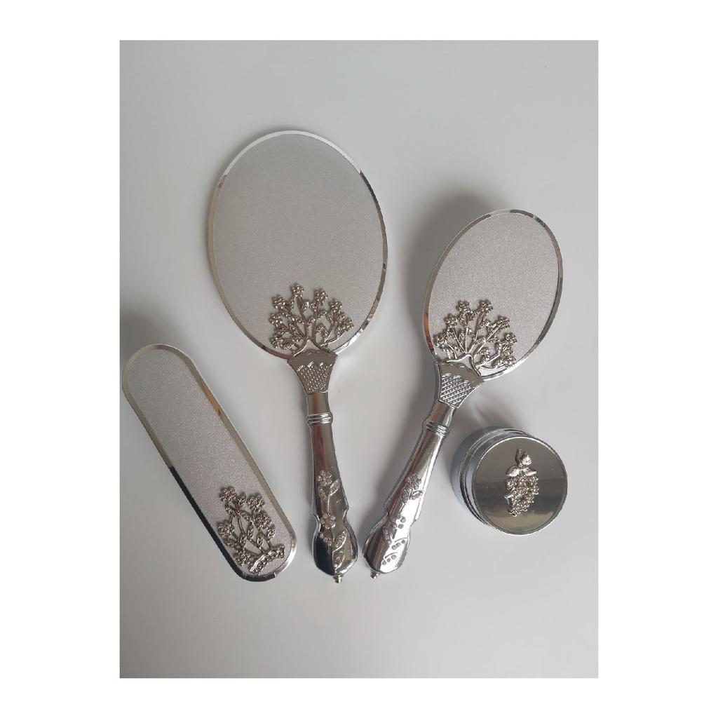 Off-white Bridal Bundle Mirror Comb Set / Dowry Box