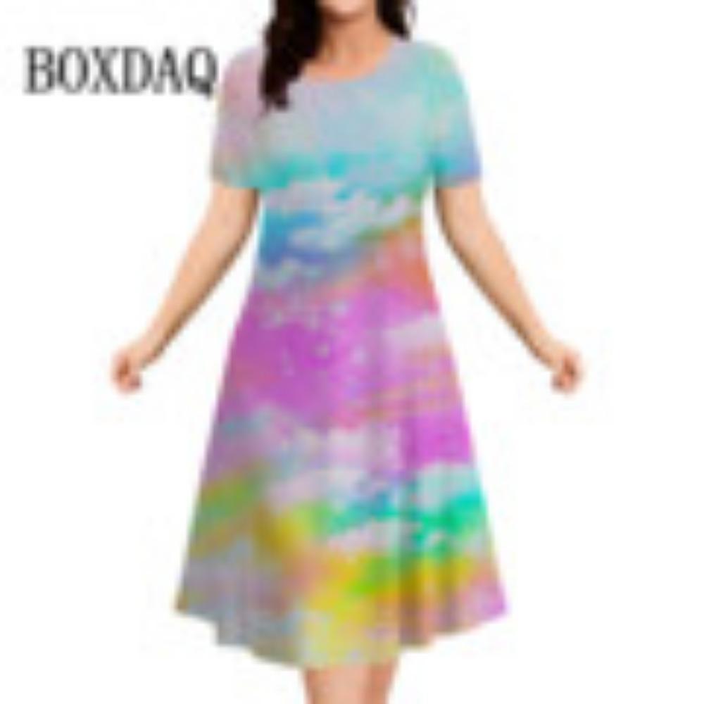 Летнее ретро-платье А-силуэта с цветочным принтом для женщин, свободное платье с короткими рукавами и 3D-принтом, повседневный ретро-вырез, новые женские солнцезащитные очки