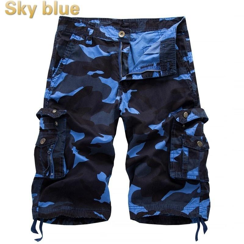 Новый летний мужской комбинезон Камуфляжные шорты средней длины Мужские шорты карго 6 цветов