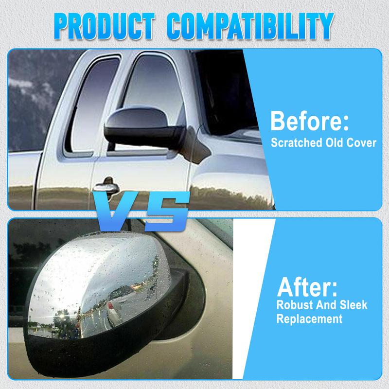 Side RearView Mirror Cover Caps For 2007-2013 Chevy Silverado/GMC Sierra Chrome Car Styling Accessories