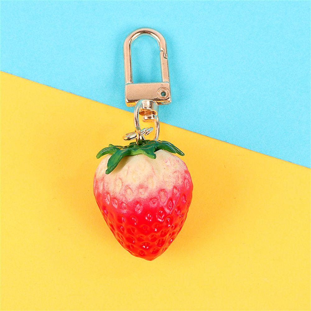Holder Simulation Fruit Interior Accessories Keyrings Strawberry Keychain Jewelry Gift Bell KeyRing