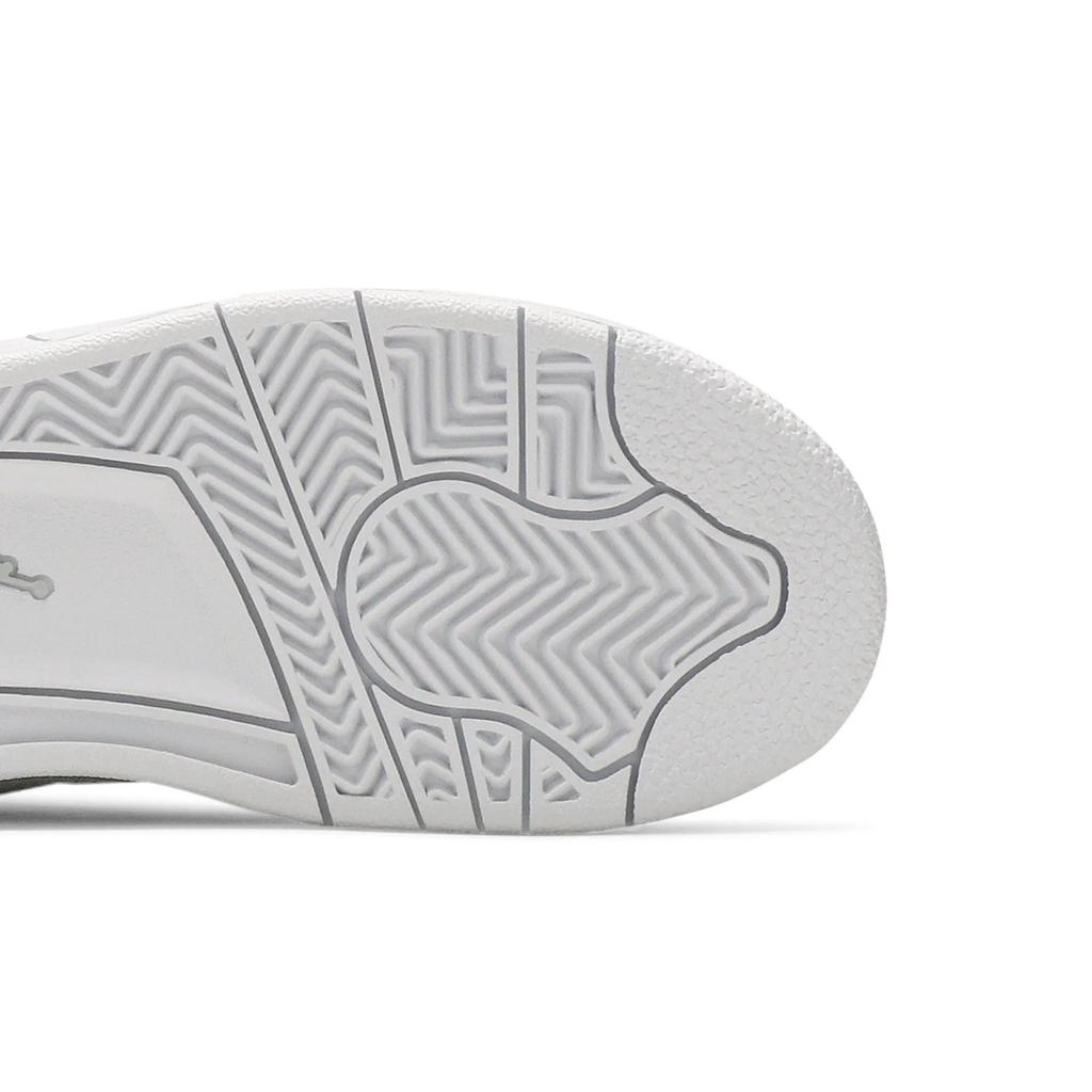 Air Jordan 4 Retro PreSchool 'Pure Money' 2017 (Unisex) White / Metallic Silver / Pure Platinum Kids' Basketball Shoes 308499 100