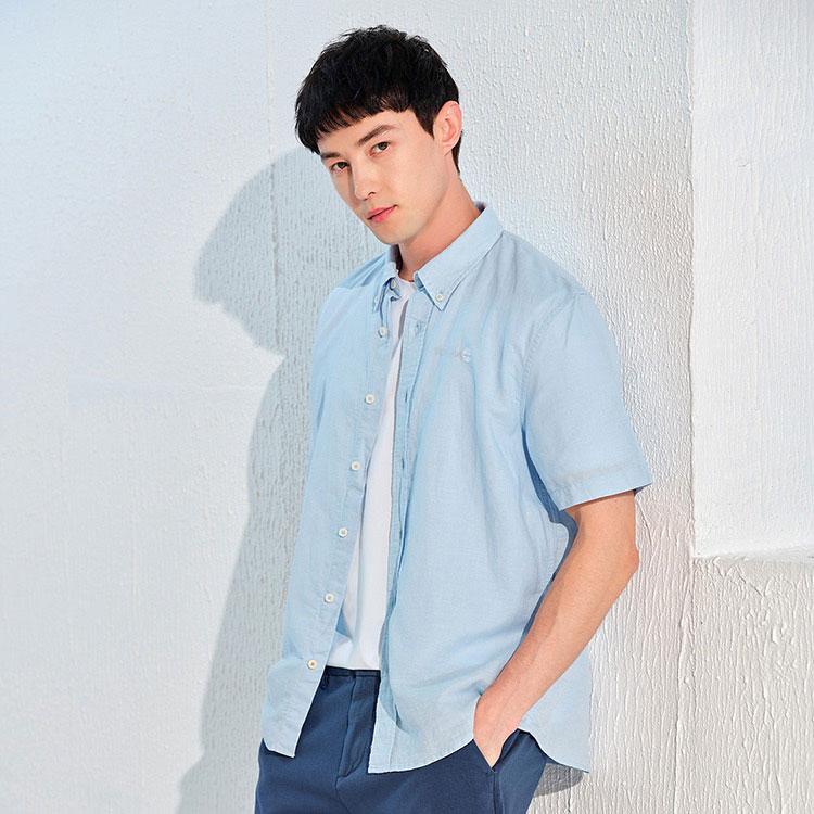 Timberland Однотонная уличная дышащая повседневная приталенная рубашка поло мужские рубашки светло-голубого цвета A24WG-940