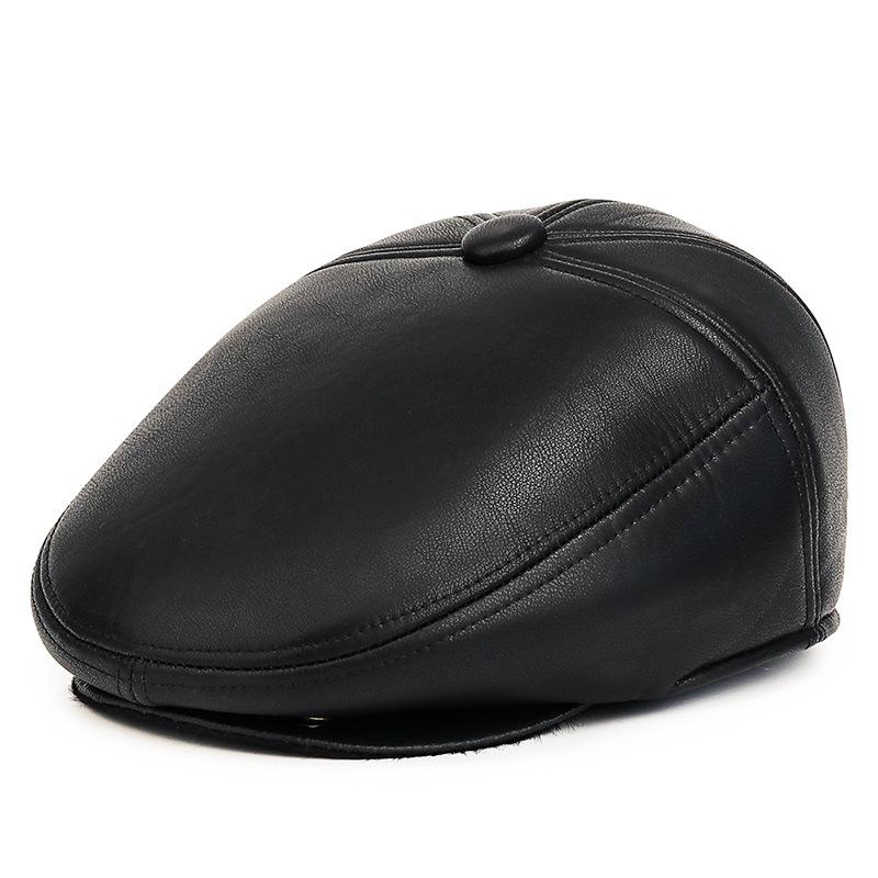 Осенне-зимний бархатный утепленный берет для людей среднего и пожилого возраста, теплая защитная кепка из полиуретана для защиты ушей, кепка для отца