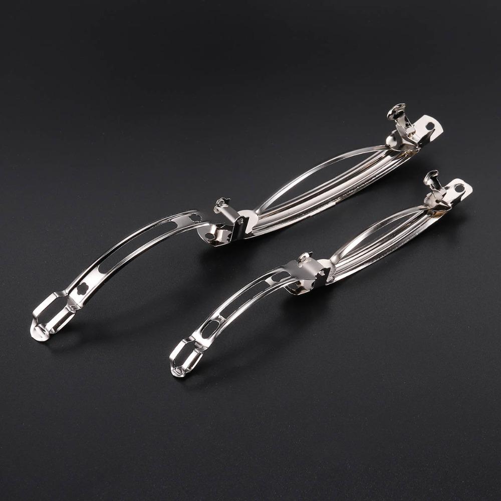 10pcs/lot 3/4/5/6/8/9.8cm Rhodium Spring Hair Clips Automatic Clip Blank Width Setting For DIY Jewelry Making Base Accessories