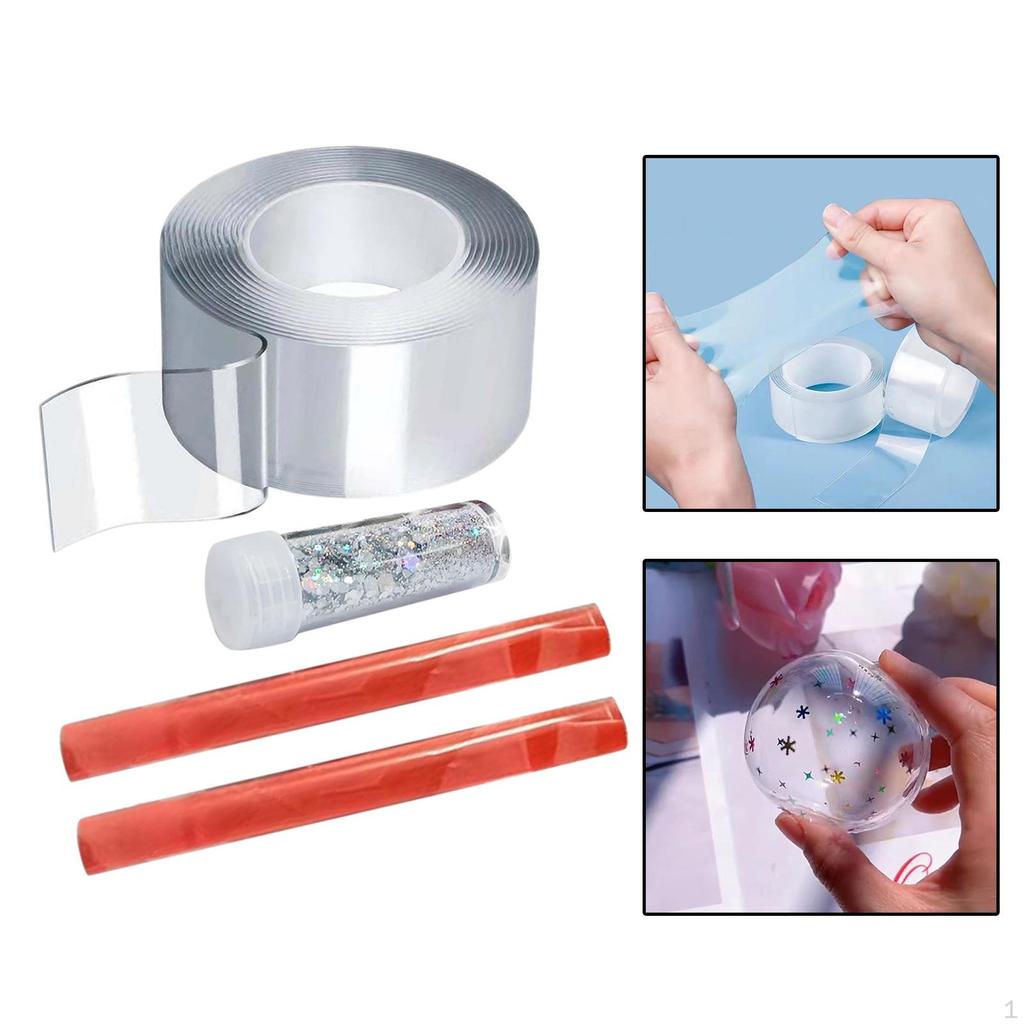 Пузырчатая двусторонняя клейкая лента с блестками для DIY-поделок, водостойкая, креативная