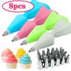Diy 8 Pieces/set of Silicone Pastry Bag Kitchen DIY Cake Icing Tube Cream Cake Decoration Tooltips Reusable Pastry Bag