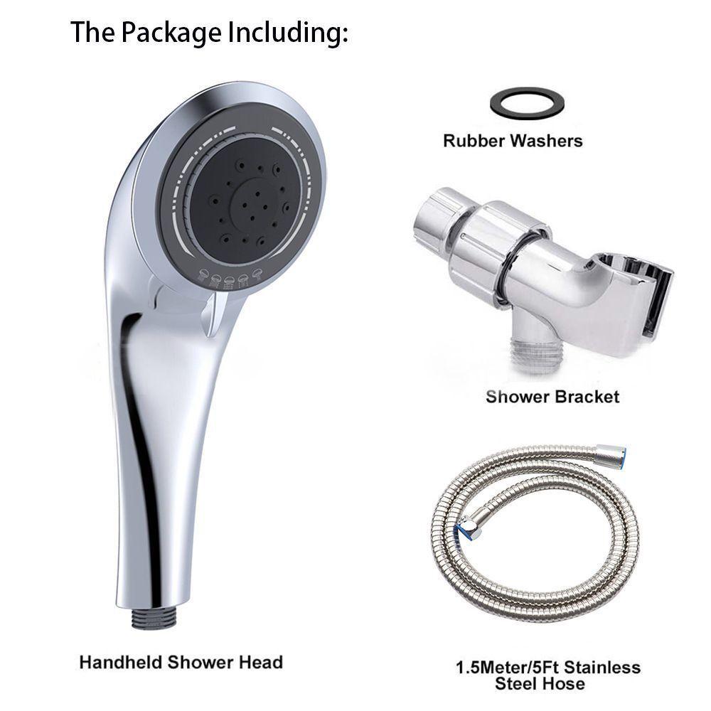 Multi Function Plastic Rainfall Hand Shower Head 5 Setting ABS Handheld Bath Shower Head