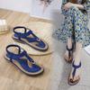 Women's Comfort Sandals Summer Breathable Elastic Band Flat Shoes Non-slip Round Toe Walking Sandals Size 36-43