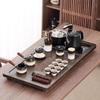 Jiakangming Ru Kiln Ceramic Tea Set with Auto-Heating Kettle & Wooden Tray