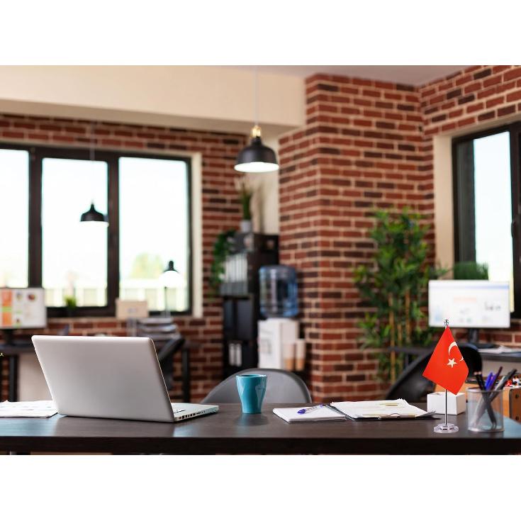 Турецкий настольный флажок Турции, Маленький мини, 5,8 x 11,8 дюймов, Красный, Патриотический, Устойчивый к выцветанию, Для помещений, Настольное крепление, Прямоугольный флаг для дома, офиса,