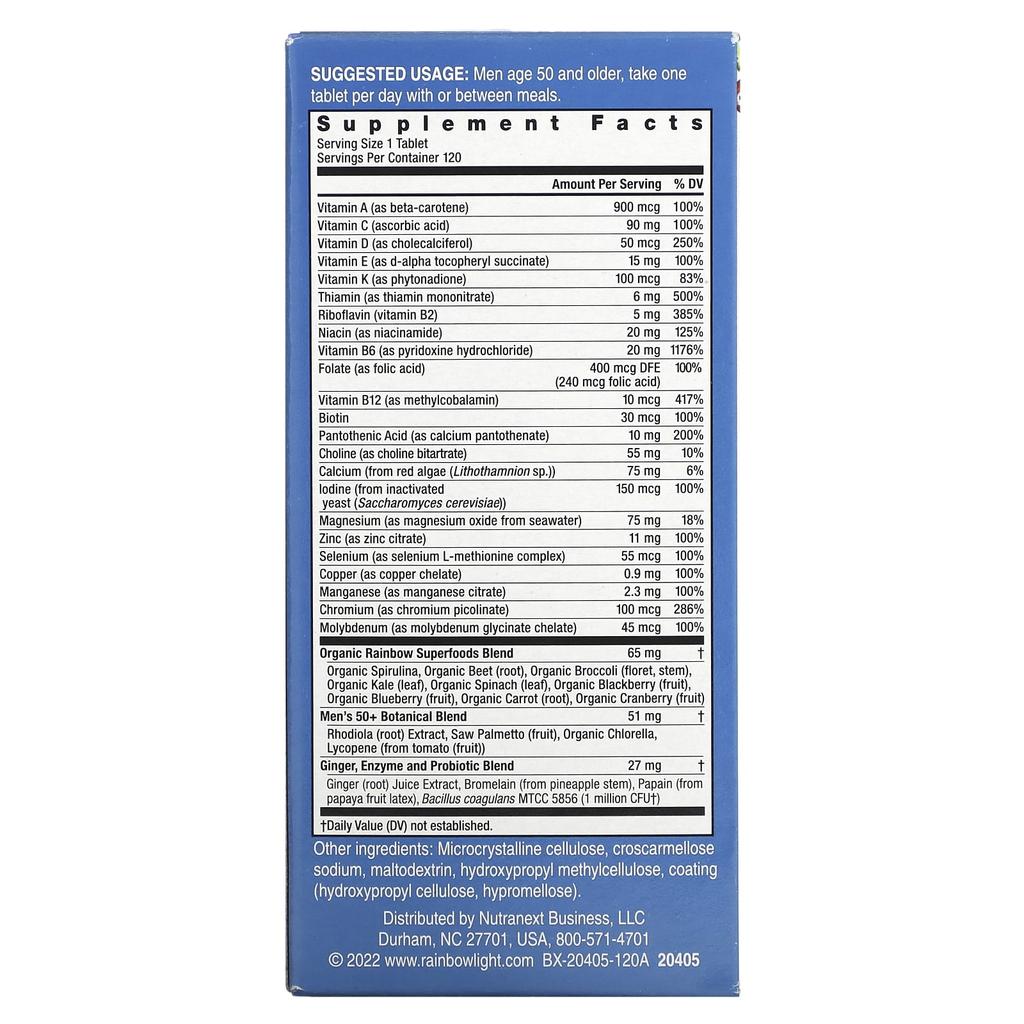 Мужские мультивитамины One Daily для 50+, Высокоэффективные, Вегетарианские таблетки, 120 таблеток