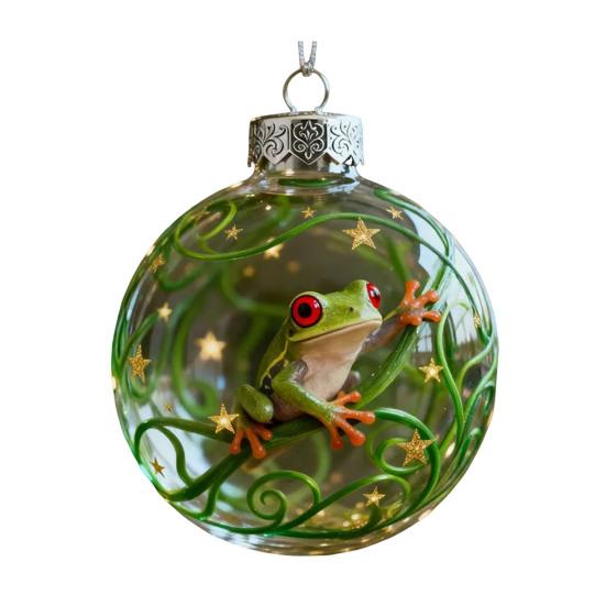 Рождественская лягушка, плоская акриловая подвеска 2D, украшение на елку с дикими животными, праздничное украшение комнаты, значимые подарки для детей