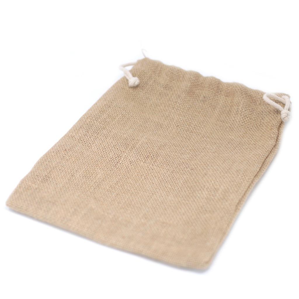 6x Jute Hessian Drawstring Bag 240 x 300 mm