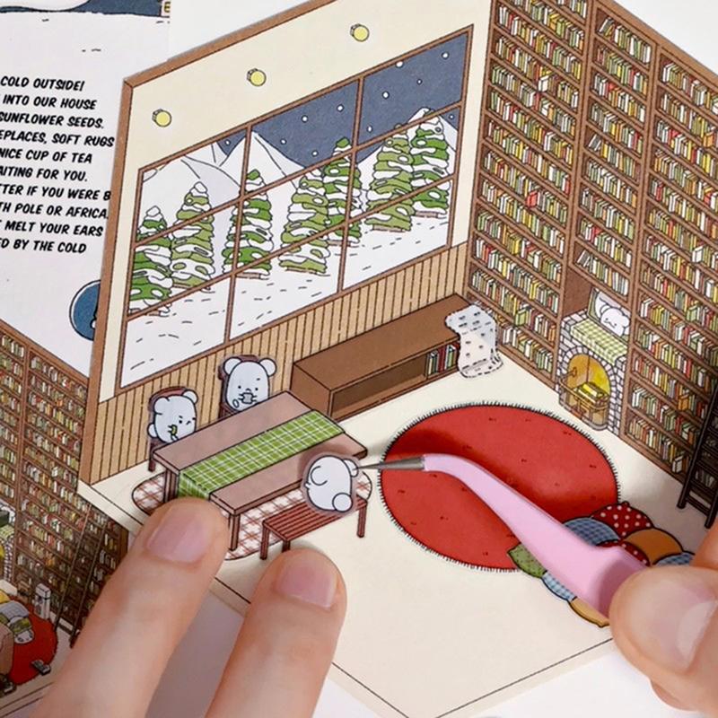 1 набор забавных наклеек для супермаркета, выпечки, милых корейских мультяшных сцен для взрослых и детей, снятие стресса, сделай сам, 3D-наклейки для дома