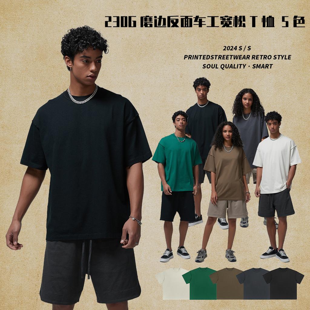 230 г/м² 100% хлопок стираная футболка с индивидуальным рисунком принт мужские футболки персонализированная футболка