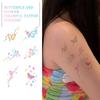Small Pattern Simple Butterfly Flowers Color Tattoo Back Girls Lasting Tattoo Stickers Waterpro X7M8
