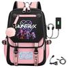 K-pop Demon Hunter Girl Group Backpack with Pompom - School and Campus Edition