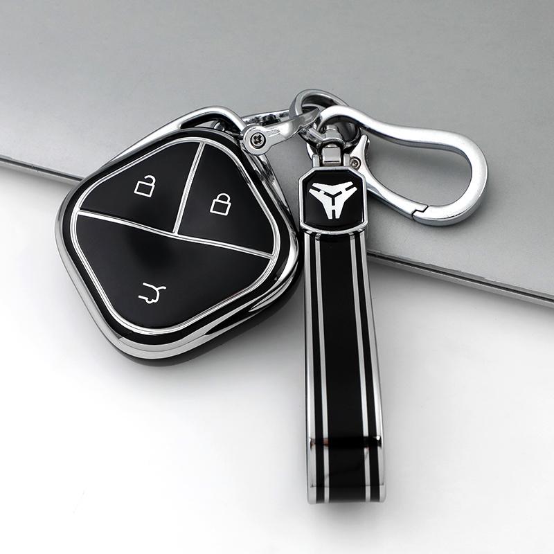 Premium Soft TPU Car Key Case Cover Shell for SGMW WULING Airev Baojun KiWiEV Bingguo SUNSHINE MINI EV Key Rings Keychain Bag