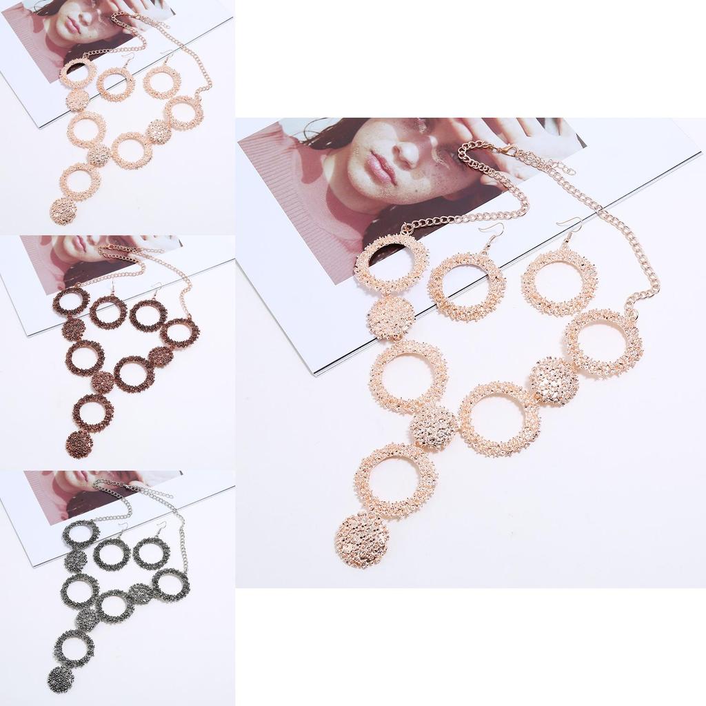 European Style Geometric Metal Pendant Necklace For Elegant Evening Wear