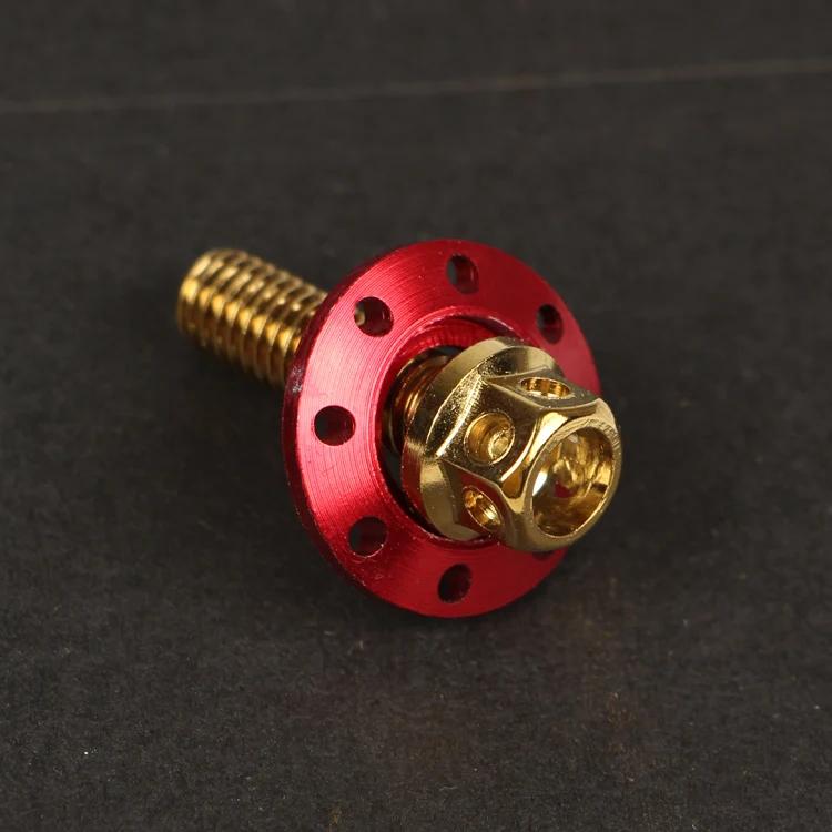 Motorcycle Electric Car Modified Fender Screw Flat Fork Stainless Steel Color Screw M6 Outer Hexagon Flange Cap Pad