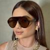 Новые большие овальные солнцезащитные очки Винтажные дизайнерские женские модные солнцезащитные очки UV400 Роскошный бренд Мужские женские солнцезащитные очки