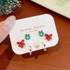 3 Pairs Cute Cartoon Christmas Earring Set Kawaii Santa Claus Bell Elk Festival Red Earring Fashion Jewelry Accessories Gifts