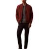 Solid Slim Fit Ribbed Knit Bomber Jacket Men Jackets Red 40FM512-601