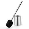 Siapapla SUS304 Stainless Steel Toilet Brush with Stylish Toilet Toilet Bowl Cleaning Brush and Holder Silver Case, Brush, Set, 360° Brush, (Nylon
