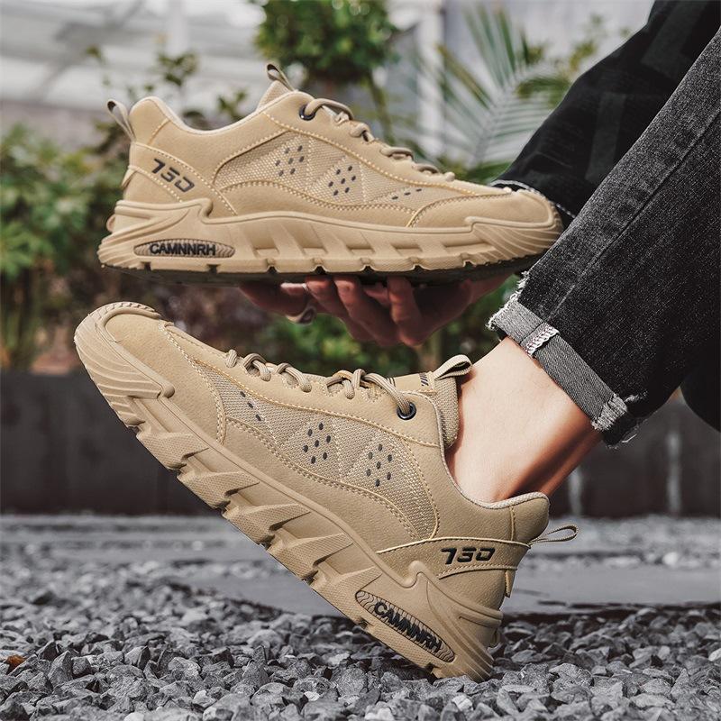 Уличная обувь весна-лето тренд сетчатая дышащая спортивная и повседневная мужская обувь с низким верхом на шнуровке для поездок на работу новая мужская обувь